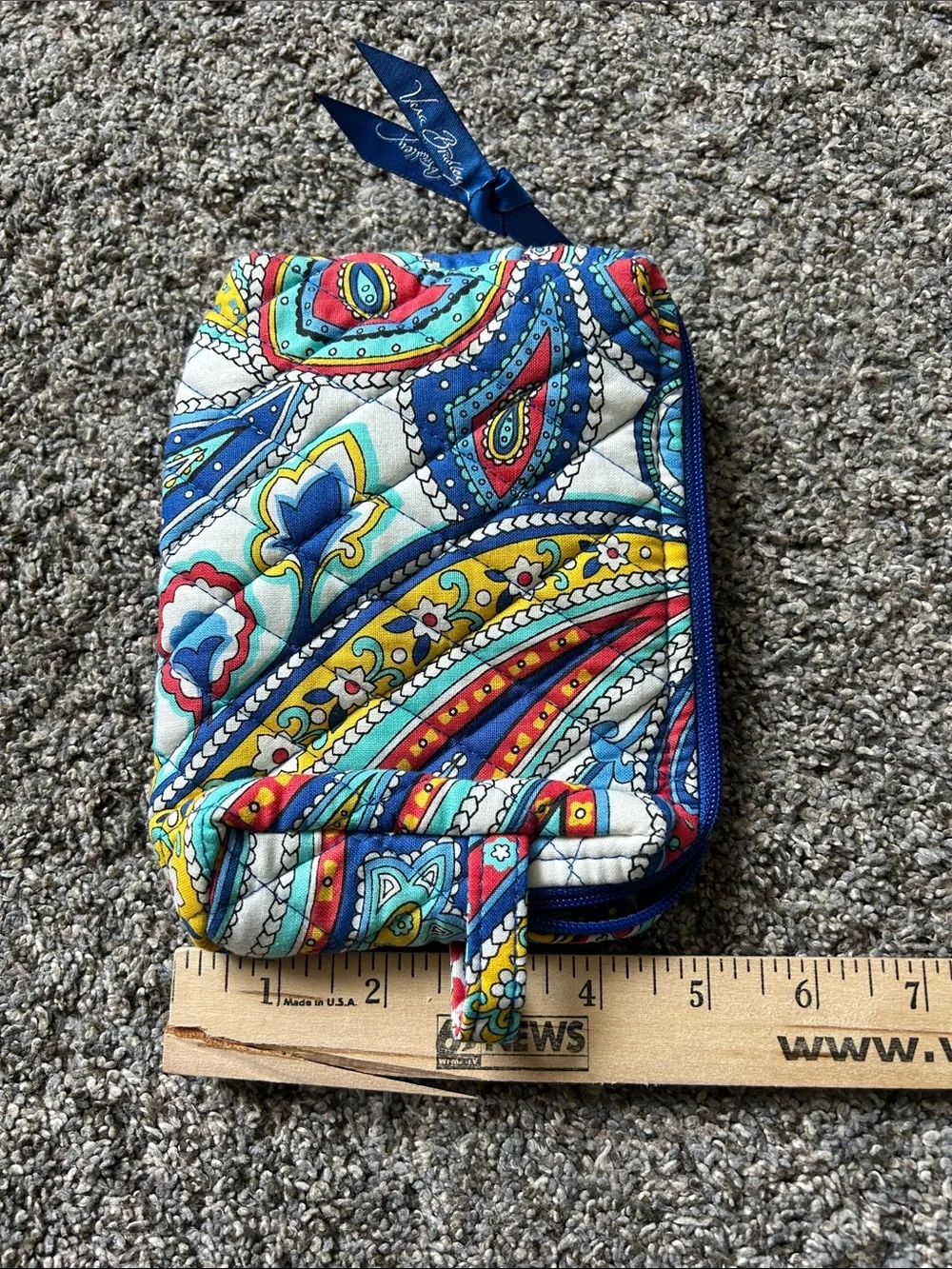 Vera Bradley Quilted Cosmetic Pouches in Blue, Yellow, Red, White
